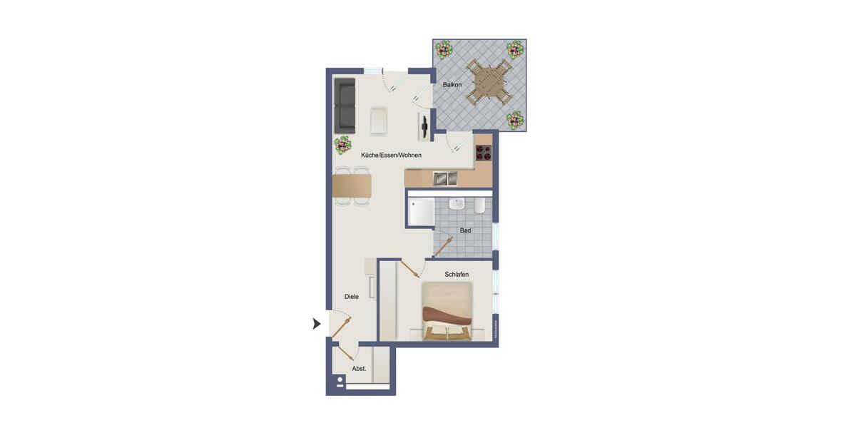 Etagenwohnung Laichingen - 2.5 Zimmer, 51 m&sup2;, 640&euro; | Angebot:25886672