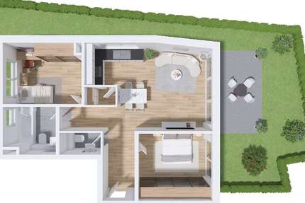 Wohnung Schwäbisch Gmünd Bargau - 3.5 Zimmer, 70 m&sup2;, 356.000&euro; | Angebot:26691046