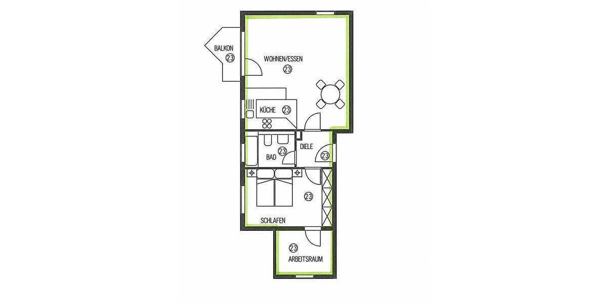 Etagenwohnung Heubach - 2.5 Zimmer, 67 m&sup2;, 700&euro; | Angebot:26660142
