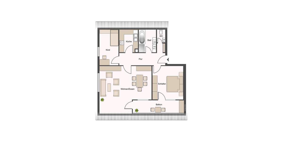 Etagenwohnung Dürnau - 3 Zimmer, 76 m&sup2;, 275.000&euro; | Angebot:25835349