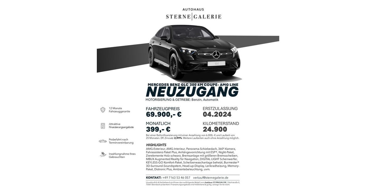Mercedes-Benz GLC 300 24.900 km 69.900 &euro; Ebersbach an der Fils 73061