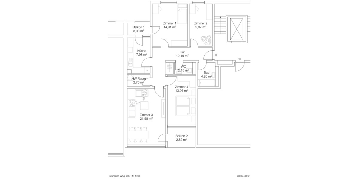 Etagenwohnung Winnenden - 4 Zimmer, 94 m&sup2;, 300.000&euro; | Angebot:25593184