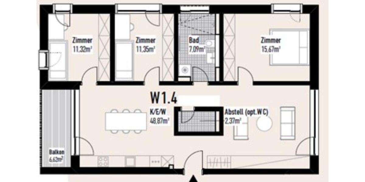 Etagenwohnung Ottenbach - 4 Zimmer, 109 m&sup2;, 1.495&euro; | Angebot:24651192