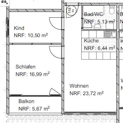 Etagenwohnung Eislingen/Fils Fils - 3 Zimmer, 65 m&sup2;, 163.000&euro; | Angebot:22111907
