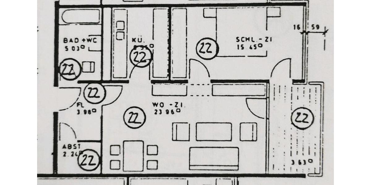 Etagenwohnung Schwäbisch Gmünd Bargau - 2 Zimmer, 61 m&sup2;, 155.000&euro; | Angebot:26994783