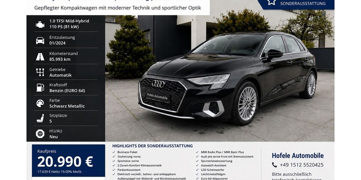 Audi A3 85.993 km 20.990 &euro; Heiningen 73092