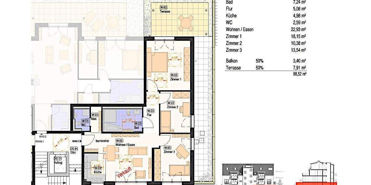 Etagenwohnung Nürtingen / Neckarhausen Neckarhausen - 3 Zimmer, 82 m&sup2;, 536.000&euro; | Angebot:25732741