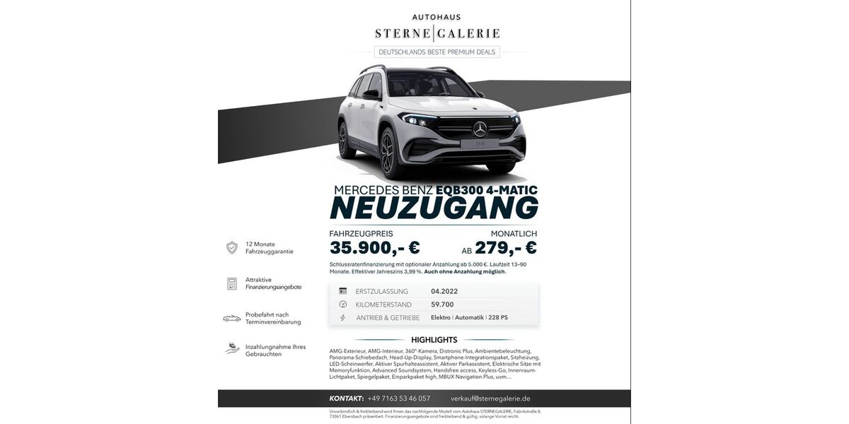 Mercedes-Benz EQB 59.700 km 35.900 &euro; Ebersbach an der Fils 73061