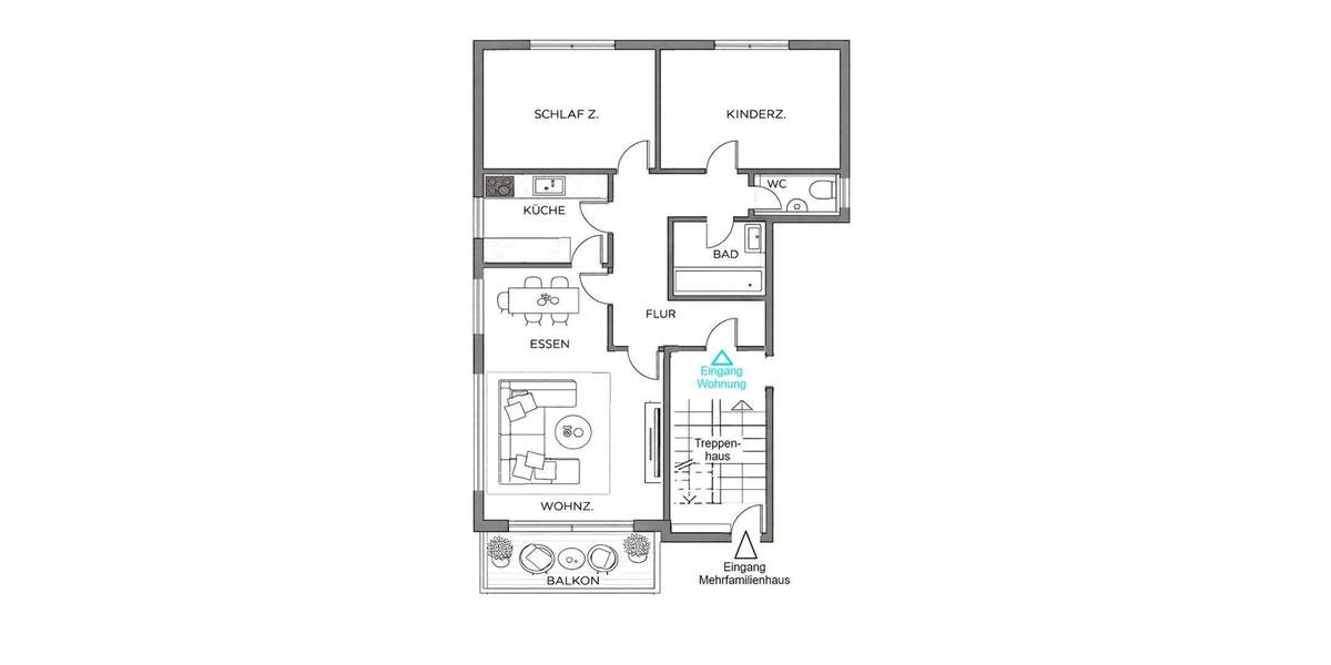 Etagenwohnung Beuren - 3 Zimmer, 82 m&sup2;, 223.000&euro; | Angebot:25980166