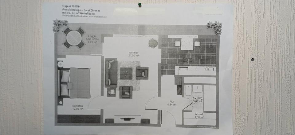 Etagenwohnung Nürtingen - 2 Zimmer, 54 m&sup2;, 170.000&euro; | Angebot:26072011