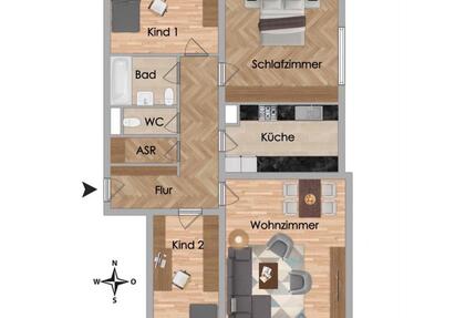 Wohnung Durlangen - 4 Zimmer, 98 m&sup2;, 950&euro; | Angebot:25853837
