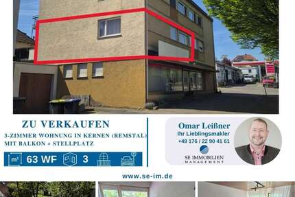 Wohnung Kernen im Remstal - 3 Zimmer, 63 m&sup2;, 209.000&euro; | Angebot:26673373