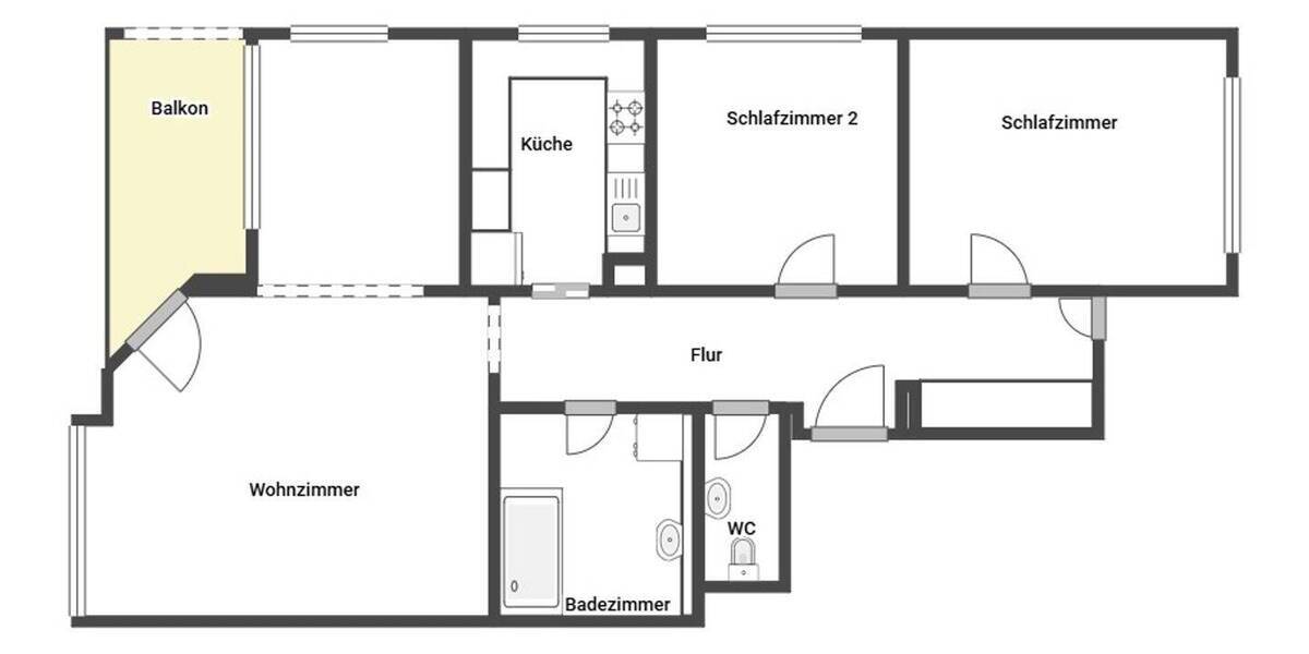 Etagenwohnung Waiblingen - 3 Zimmer, 82 m&sup2;, 330.000&euro; | Angebot:26688488