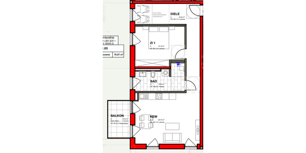 Etagenwohnung Laichingen - 2.5 Zimmer, 70 m&sup2;, 1.019&euro; | Angebot:24588081