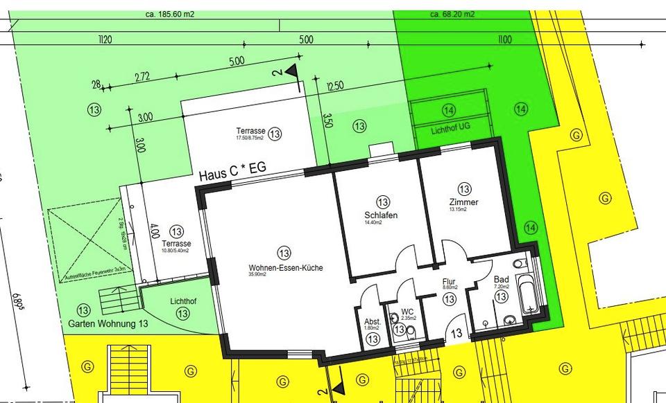Erdgeschoßwohnung Weinstadt - 3 Zimmer, 119 m&sup2;, 1.601&euro; | Angebot:26004773