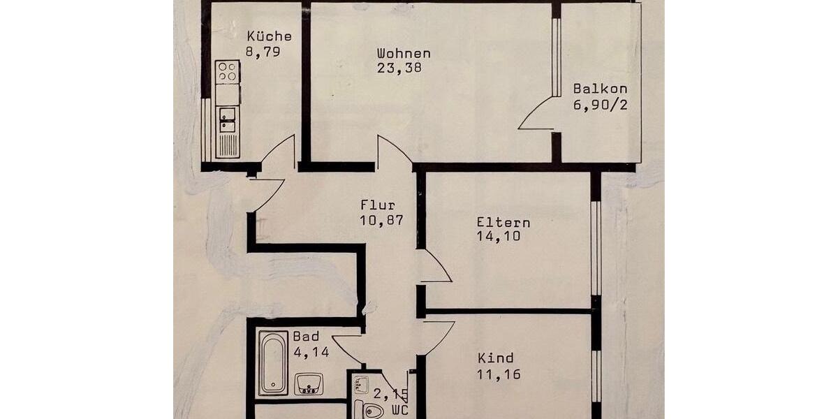 Etagenwohnung Plüderhausen - 3 Zimmer, 78 m&sup2;, 950&euro; | Angebot:26024494
