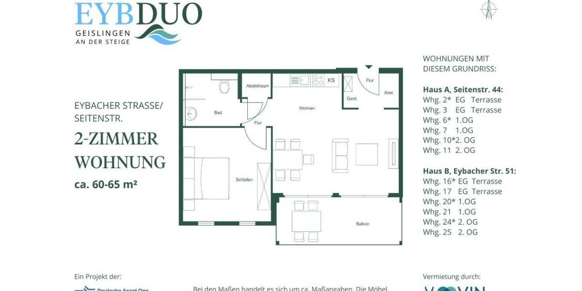 Etagenwohnung Geislingen an der Steige - 2 Zimmer, 65 m&sup2;, 760&euro; | Angebot:26661466
