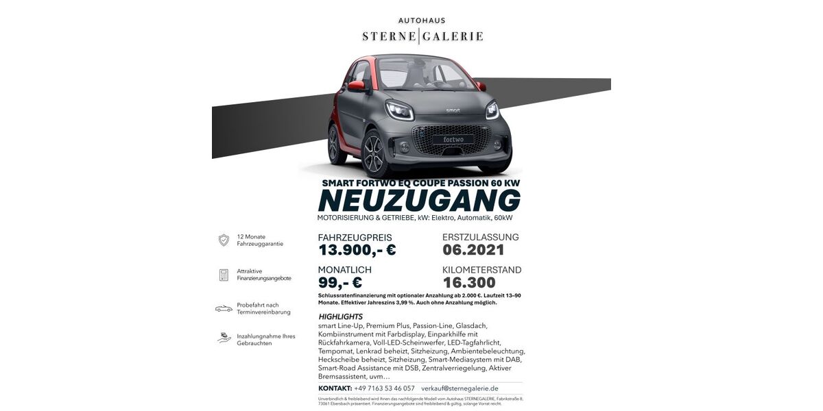 Smart ForTwo 16.300 km 13.900 &euro; Ebersbach an der Fils 73061