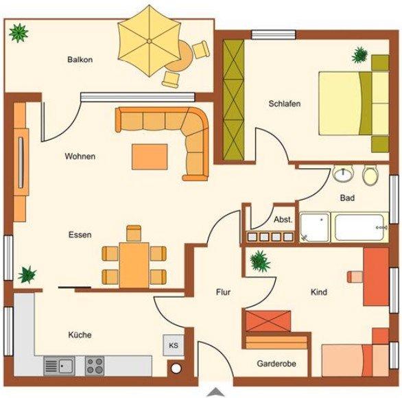 Erdgeschoßwohnung Ebersbach an der Fils - 3.5 Zimmer, 76 m&sup2;, 800&euro; | Angebot:27608596