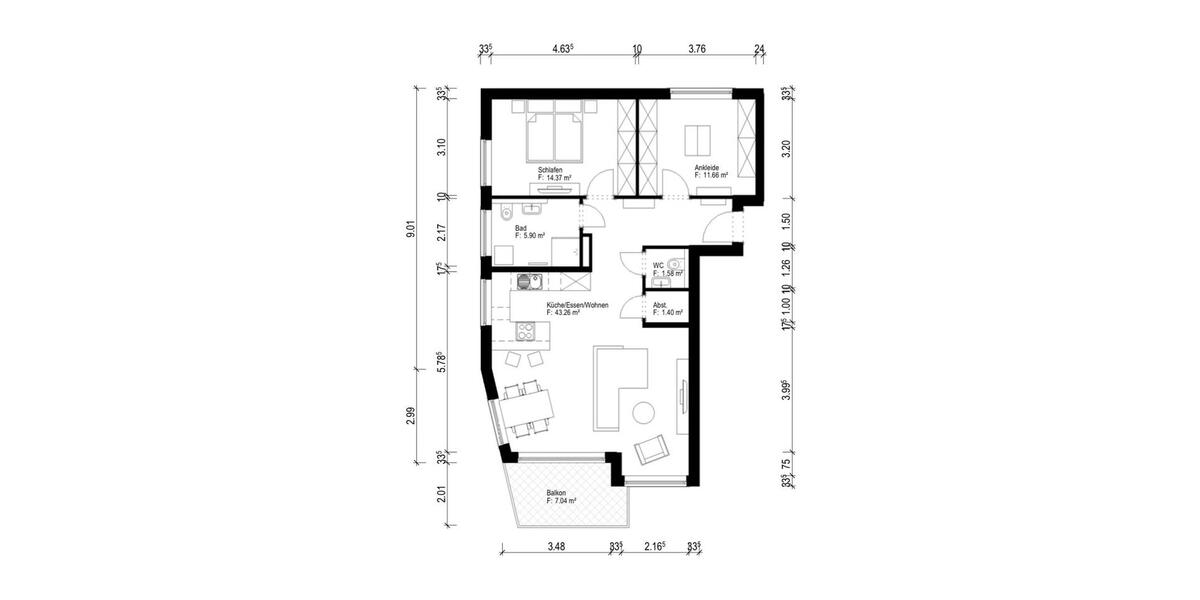 Etagenwohnung Uhingen - 3 Zimmer, 81 m&sup2;, 409.000&euro; | Angebot:27070253