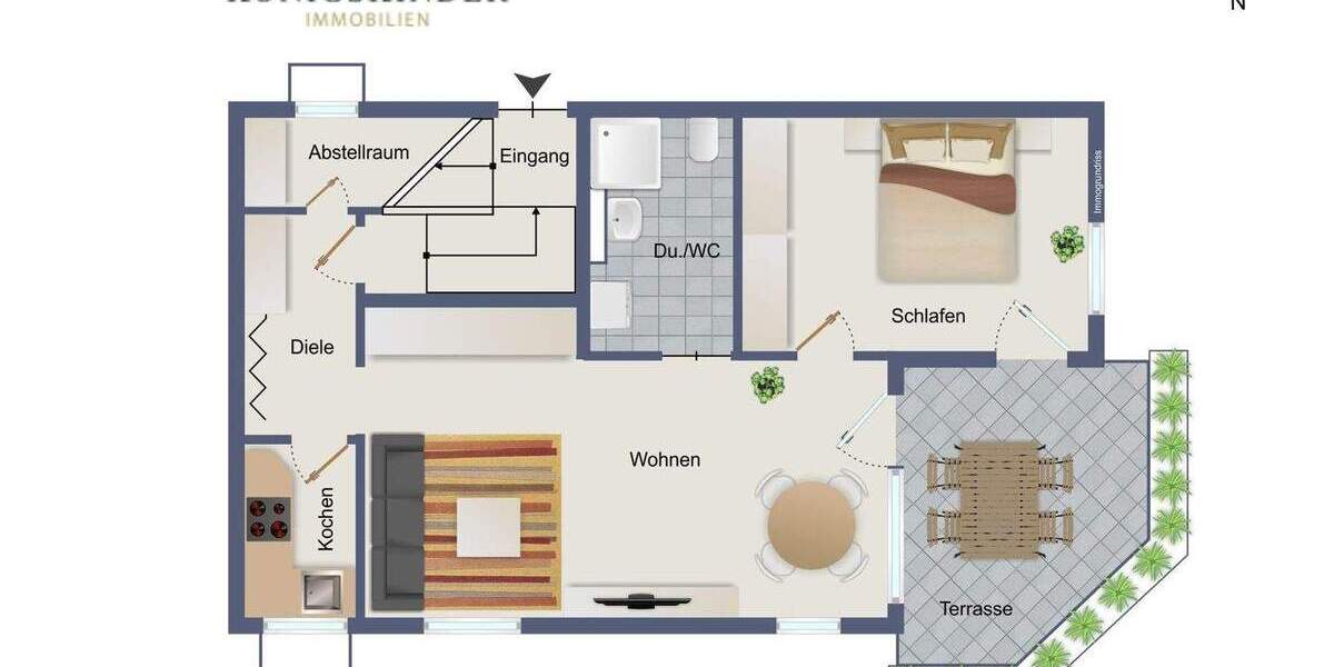 Etagenwohnung Bad Urach - 2 Zimmer, 48 m&sup2;, 150.000&euro; | Angebot:25771580