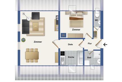 Wohnung Göppingen Bruckwasen - 2 Zimmer, 56 m&sup2;, 650&euro; | Angebot:27612270