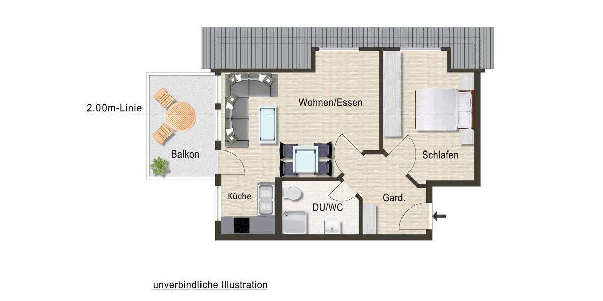 Etagenwohnung Schorndorf Miedelsbach - 2 Zimmer, 49 m&sup2;, 169.000&euro; | Angebot:25676297