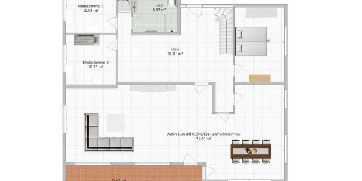 Erdgeschoßwohnung Weissach im Tal - 5 Zimmer, 132 m&sup2;, 1.630&euro; | Angebot:26020895