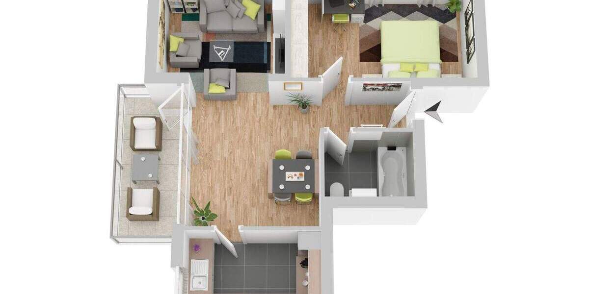 Etagenwohnung Göppingen Stadtgebiet - 2 Zimmer, 54 m&sup2;, 149.000&euro; | Angebot:25680454