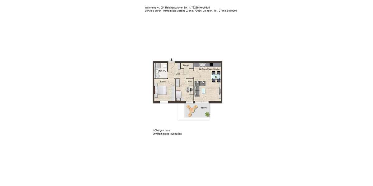 Etagenwohnung Hochdorf - 3 Zimmer, 67 m&sup2;, 319.000&euro; | Angebot:23633701