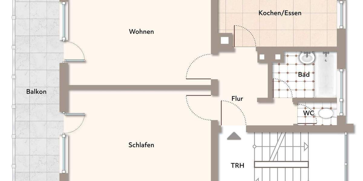 Etagenwohnung Göppingen Jebenhausen - 2 Zimmer, 63 m&sup2;, 159.000&euro; | Angebot:25778527