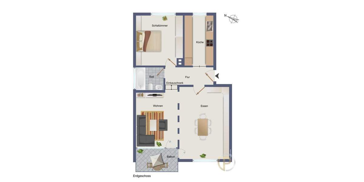 Etagenwohnung Plochingen - 3 Zimmer, 73 m&sup2;, 298.000&euro; | Angebot:25773067
