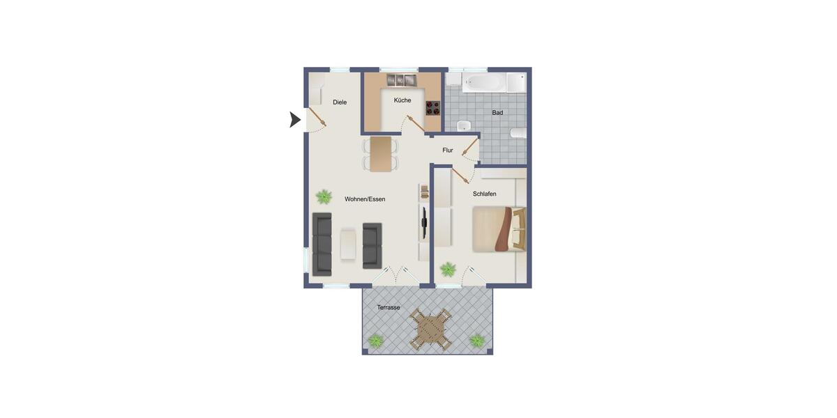 Erdgeschoßwohnung Laichingen - 2 Zimmer, 62 m&sup2;, 680&euro; | Angebot:25992755