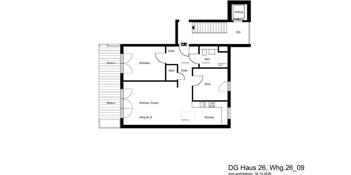 Dachgeschoßwohnung Esslingen am Neckar Oberesslingen - 3 Zimmer, 87 m&sup2;, 1.249&euro; | Angebot:25882996